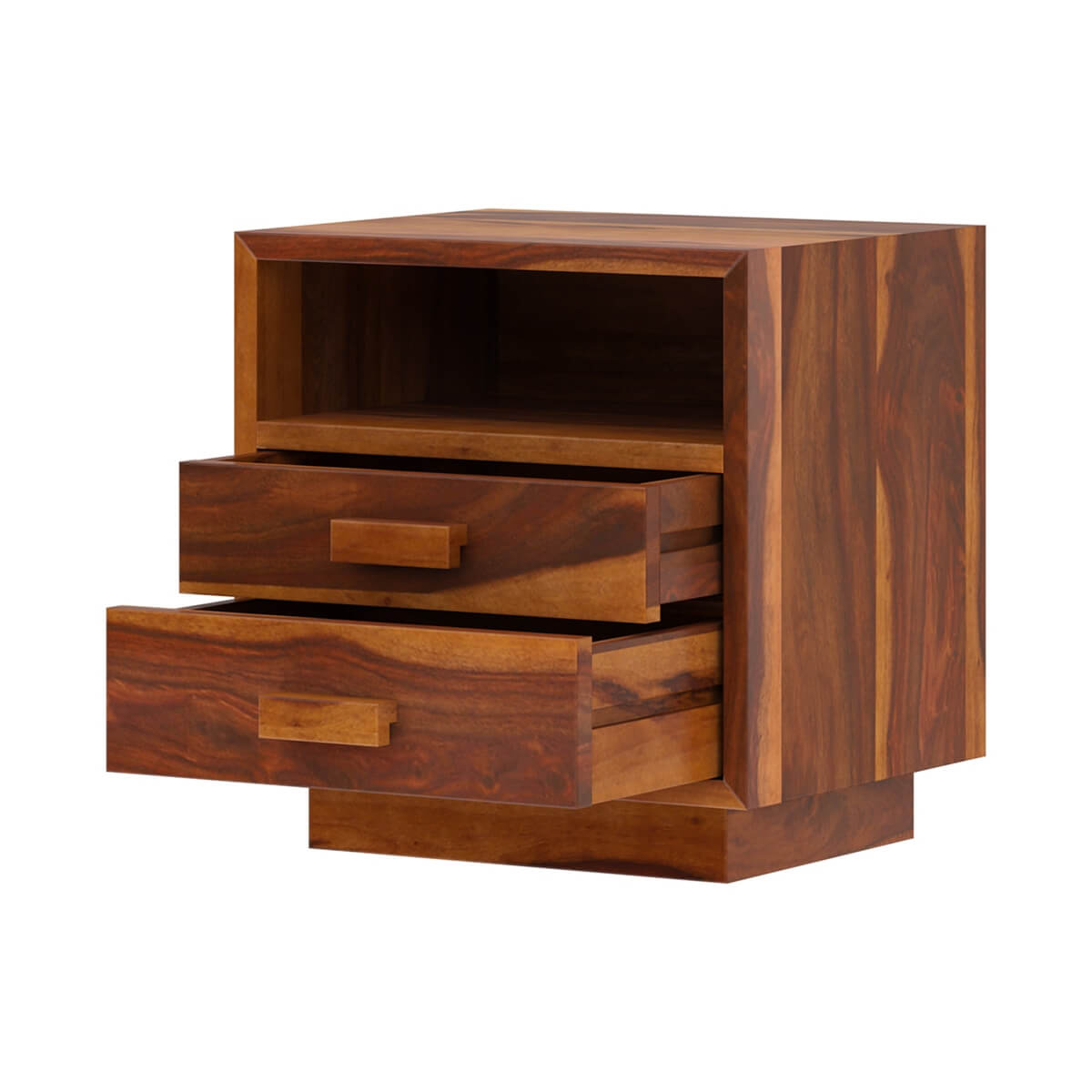 Aura solid wood bedside table in natural finish