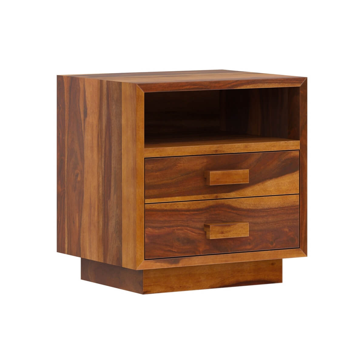 Aura solid wood bedside table in natural finish