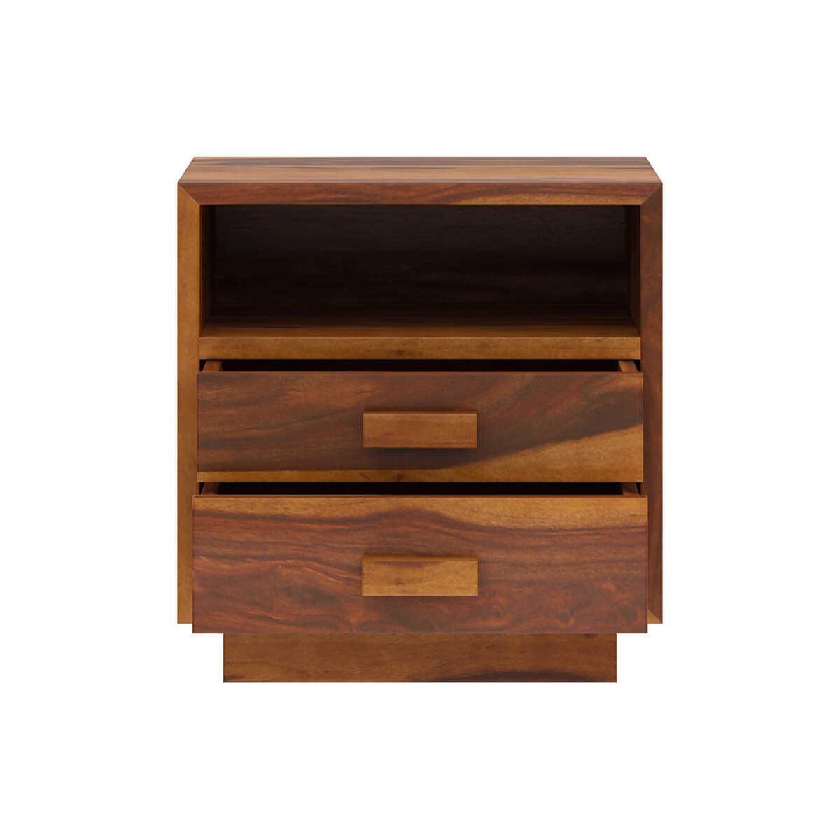 Aura solid wood bedside table in natural finish
