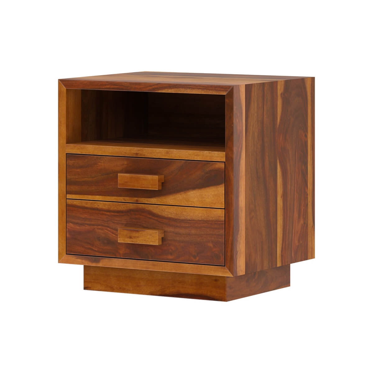 Aura solid wood bedside table in natural finish