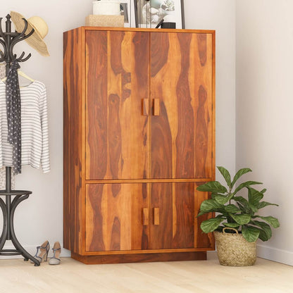 aura solid wood wardrobe in natural finish