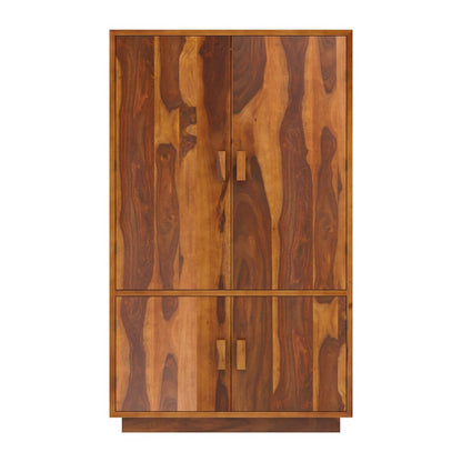 aura solid wood wardrobe in natural finish