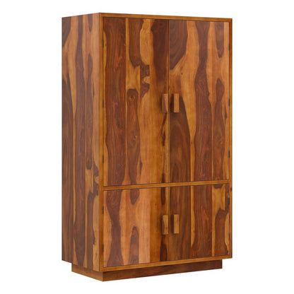 aura solid wood wardrobe in natural finish