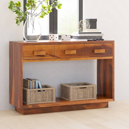 aura solid wood console table