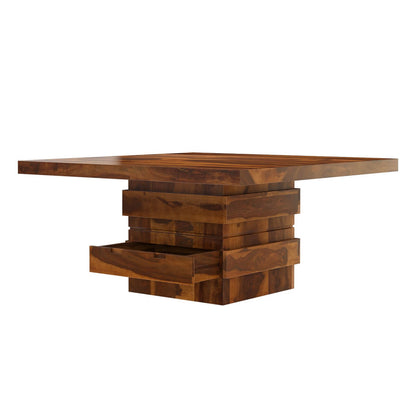 Louis Solid Wood Dining Table Set With 8 Chairs In Natural Finish