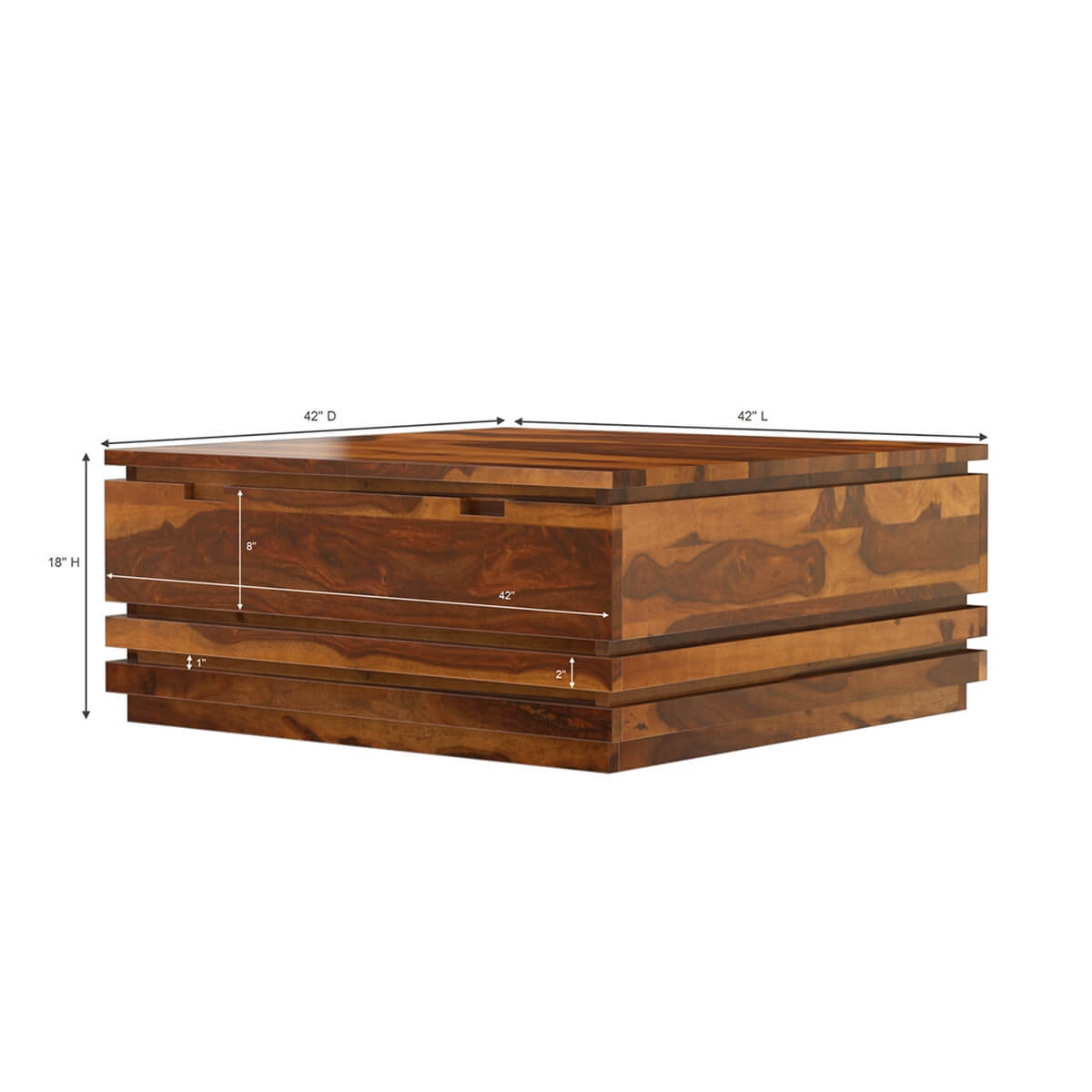 roney storage coffee table in natural finish