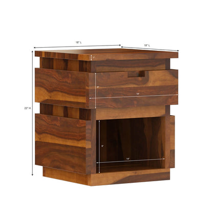 roney solid wood end table