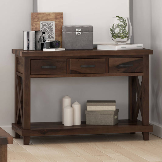 cross solid wood console table