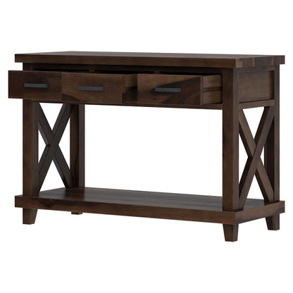 cross solid wood console table