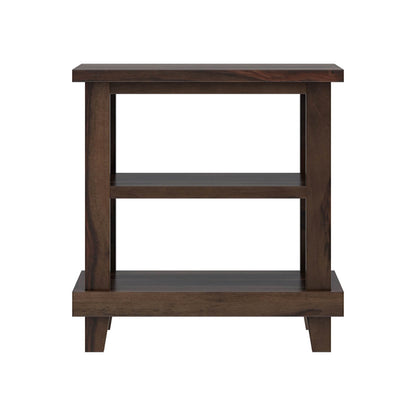 cross solid wood end table