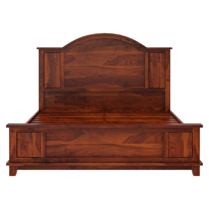 Rishiya solid wood king size bed in Rosewood finish