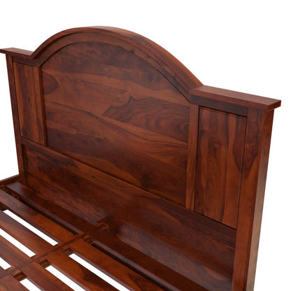 Rishiya solid wood king size bed in Rosewood finish