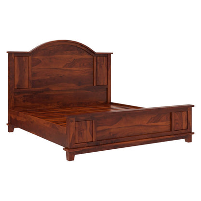 Rishiya solid wood king size bed in Rosewood finish