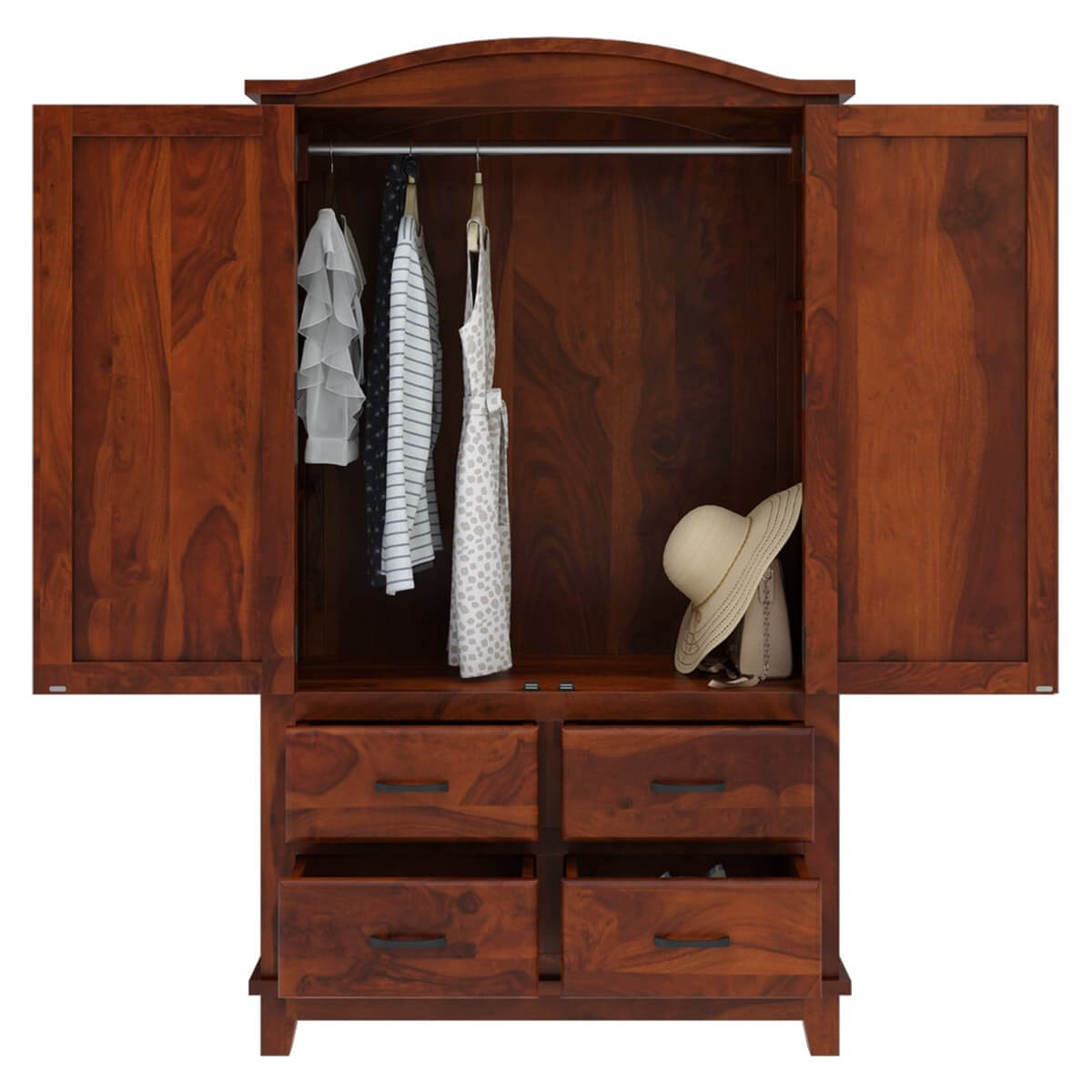 rishiya solid wood wardrobe in Rosewood finish