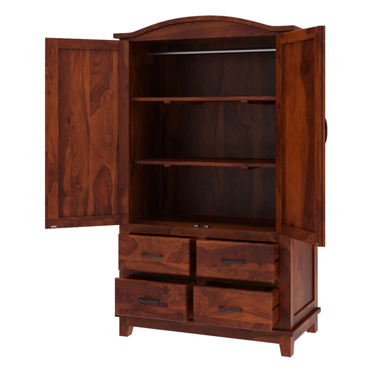 rishiya solid wood wardrobe in Rosewood finish