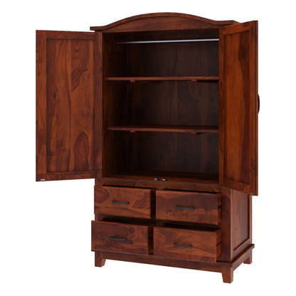 rishiya solid wood wardrobe in Rosewood finish
