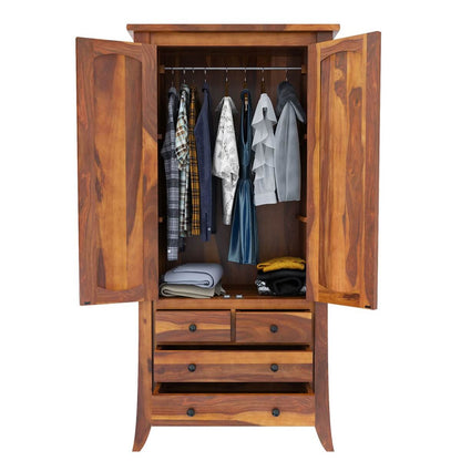 breta solid wood wardrobe in natural finish