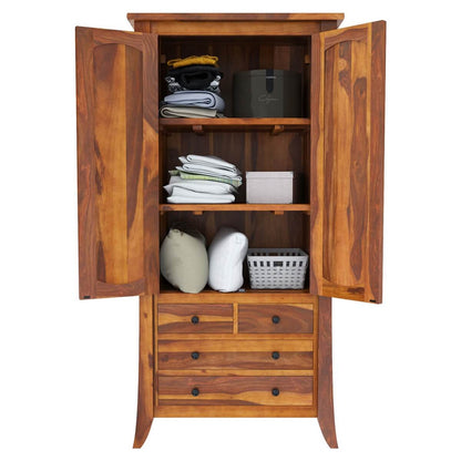 breta solid wood wardrobe in natural finish