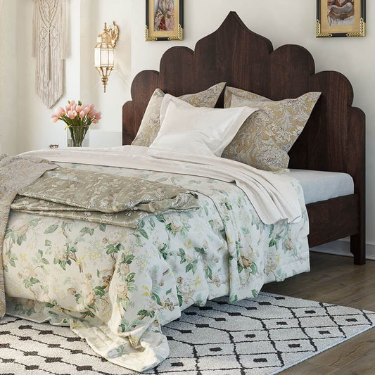 athena solid wood bed in espresso finish