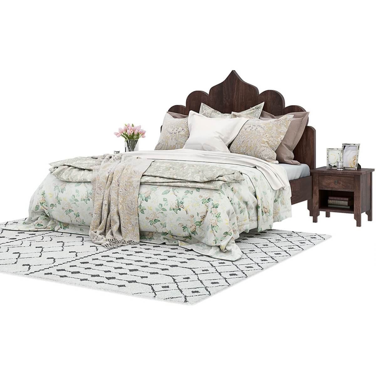 athena solid wood bed in espresso finish