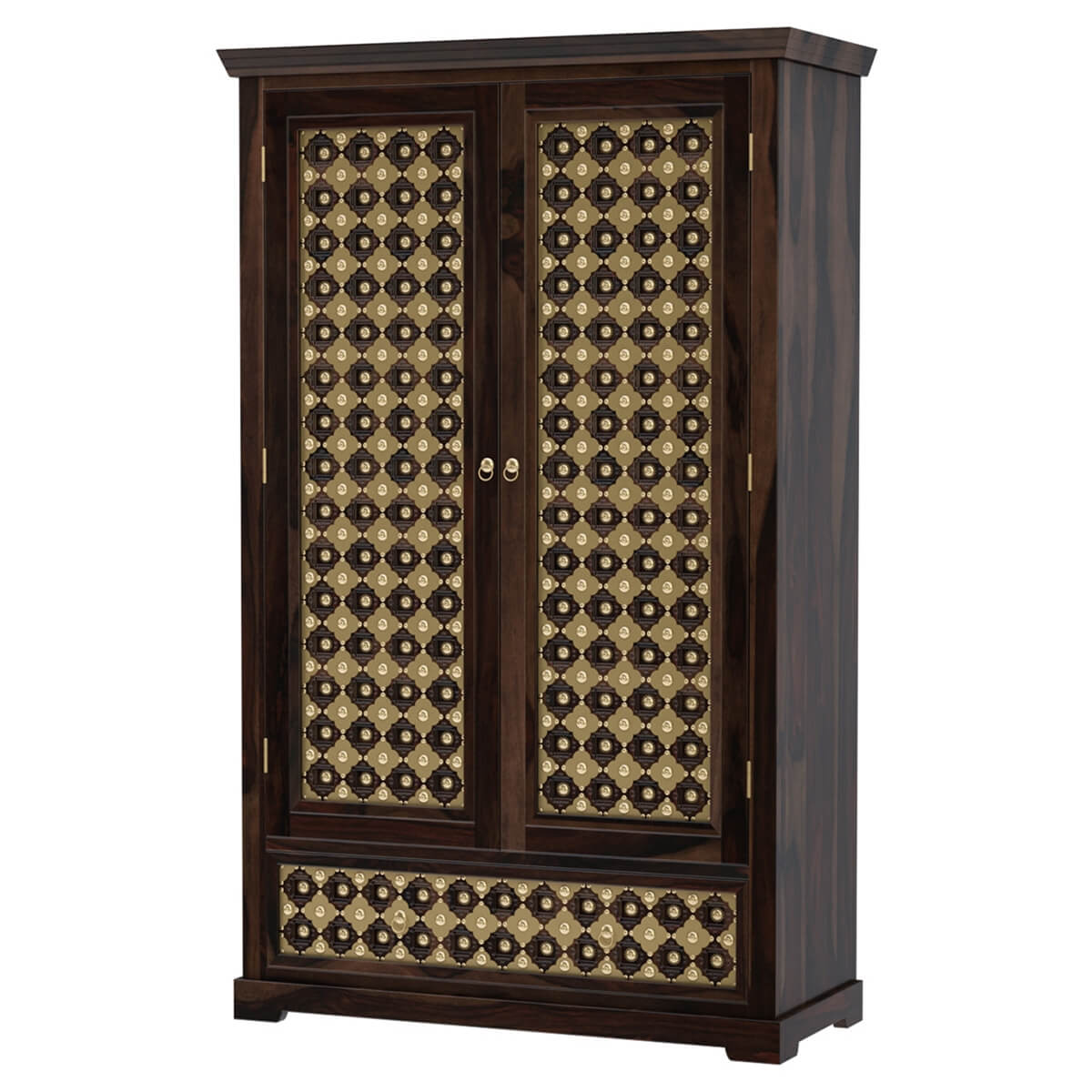 Niksa royale solid wood wardrobe in walnut finish