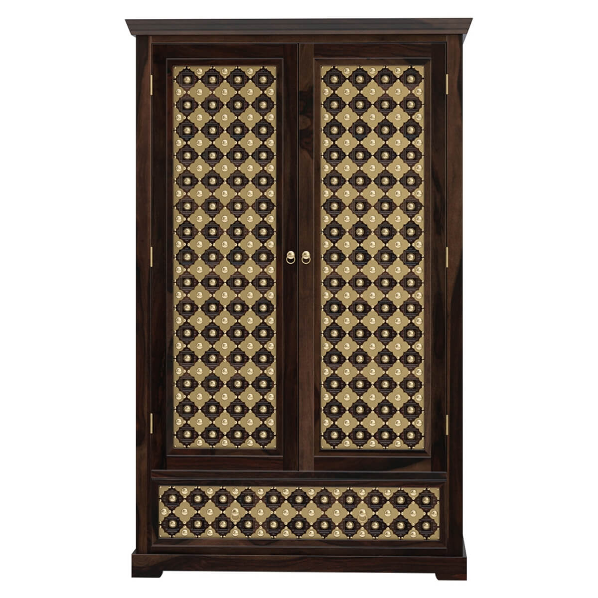 Niksa royale solid wood wardrobe in walnut finish