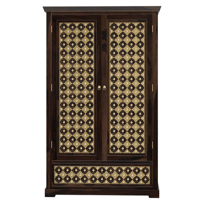 Niksa royale solid wood wardrobe in walnut finish
