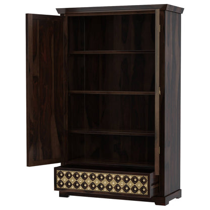 Niksa royale solid wood wardrobe in walnut finish