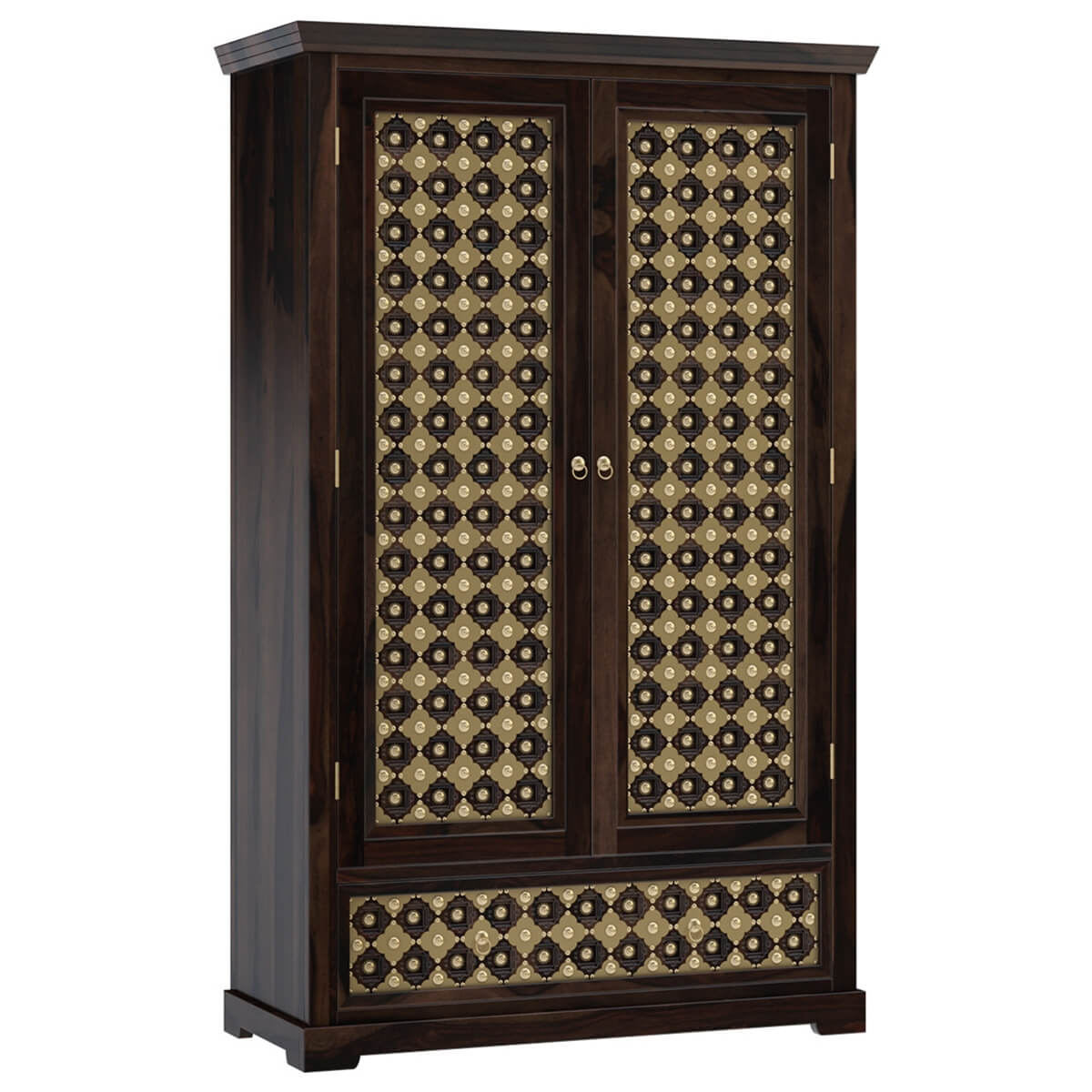Niksa royale solid wood wardrobe in walnut finish