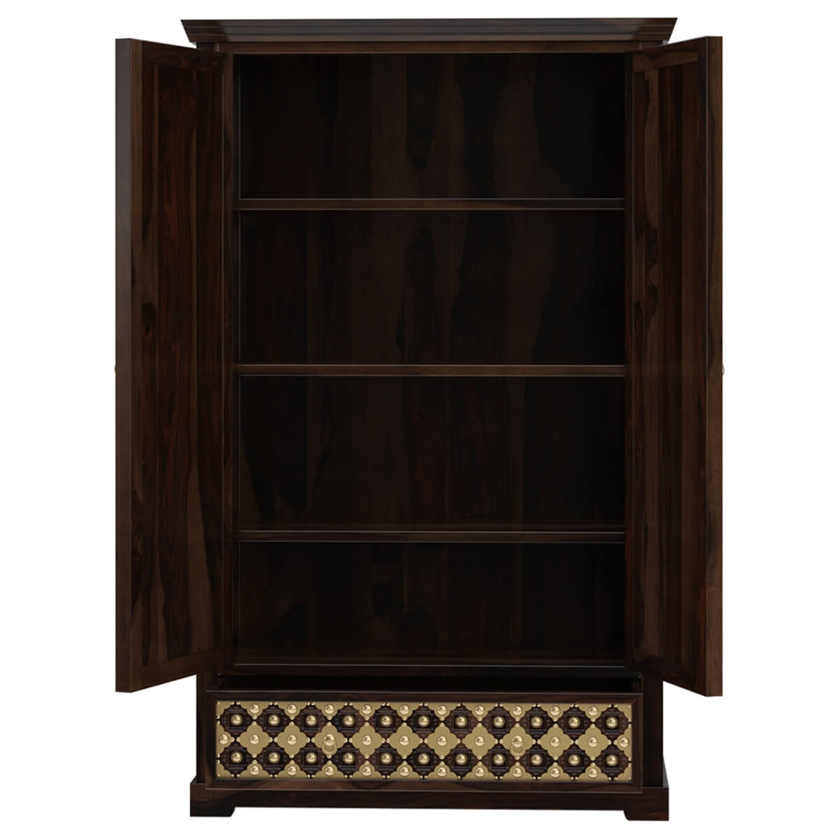 Niksa royale solid wood wardrobe in walnut finish