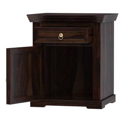 niksa royale solid wood brass inlay bedside table