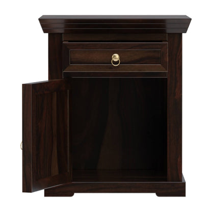 niksa royale solid wood brass inlay bedside table