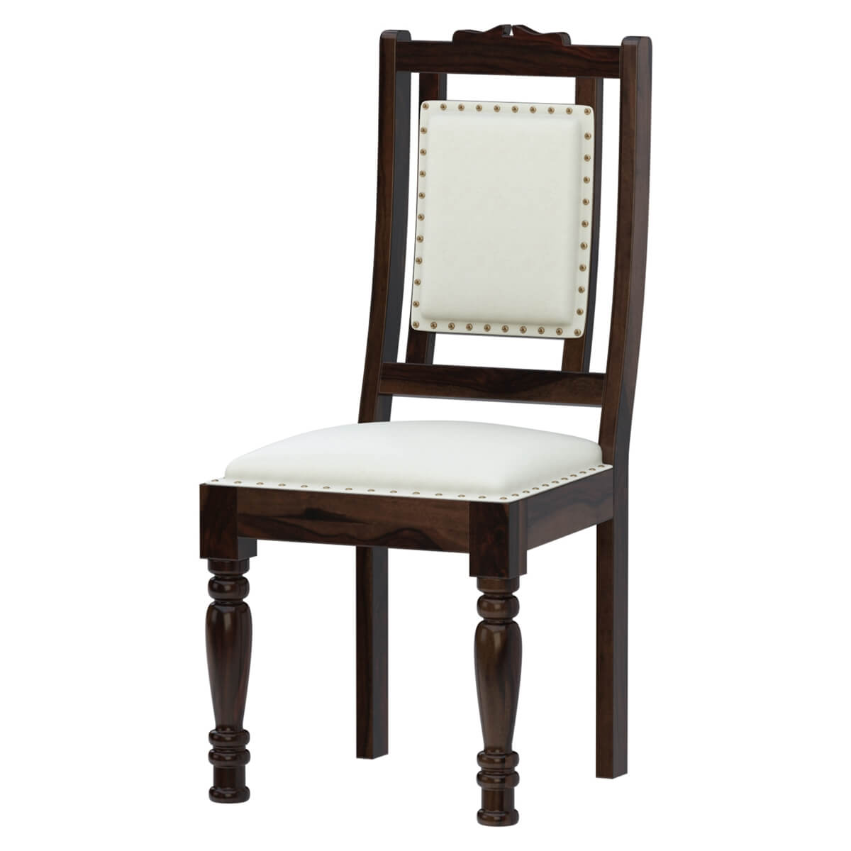 niksa royale solid wood brass inlay chair