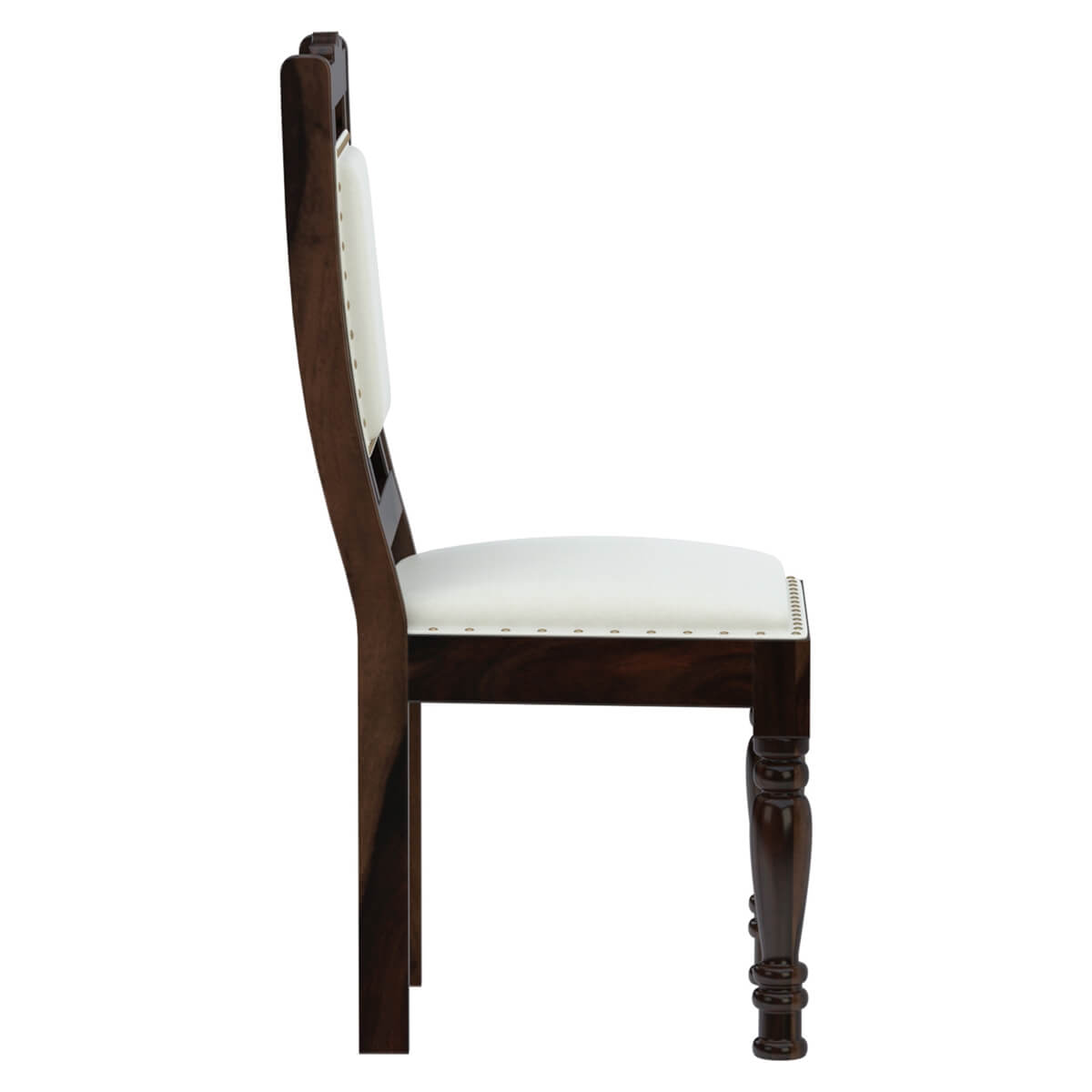 niksa royale solid wood brass inlay chair