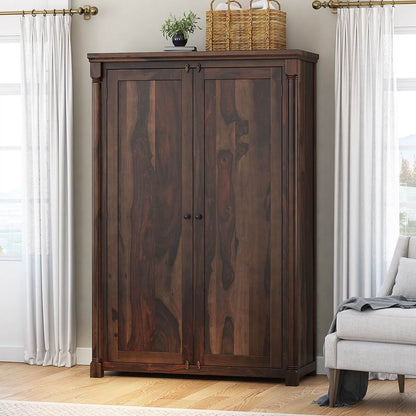 Bangalore solid wood wardrobe in walnut finish