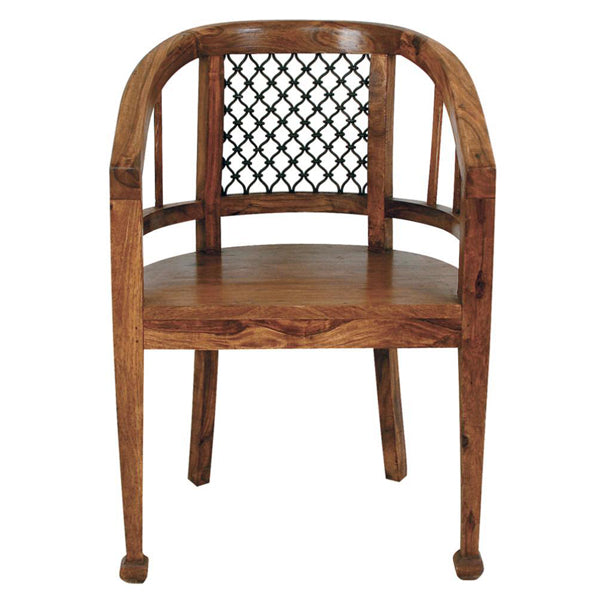jali solid wood office chair in natural finish