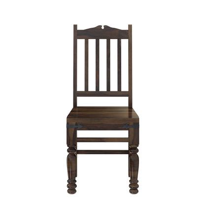 Crown Solid Wood Dining Table SET With 6 Chairs In Walnut Finish