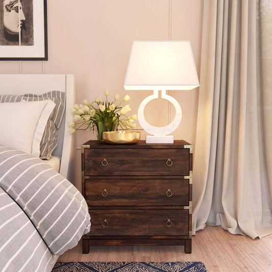amber solid wood chest of drawers in dark brown finish