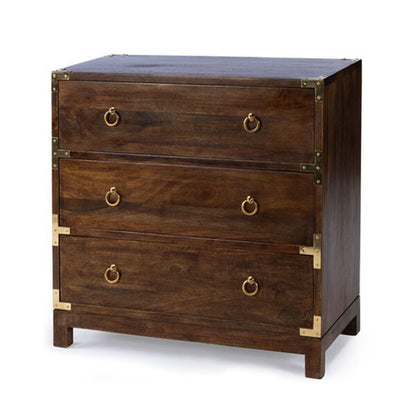 amber solid wood chest of drawers in dark brown finish