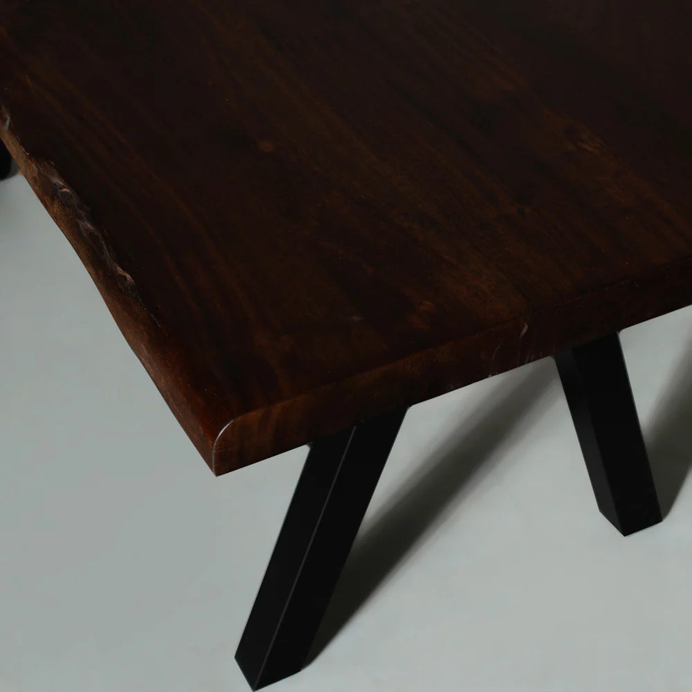 Danton Live edge Dining Table In Walnut Finish