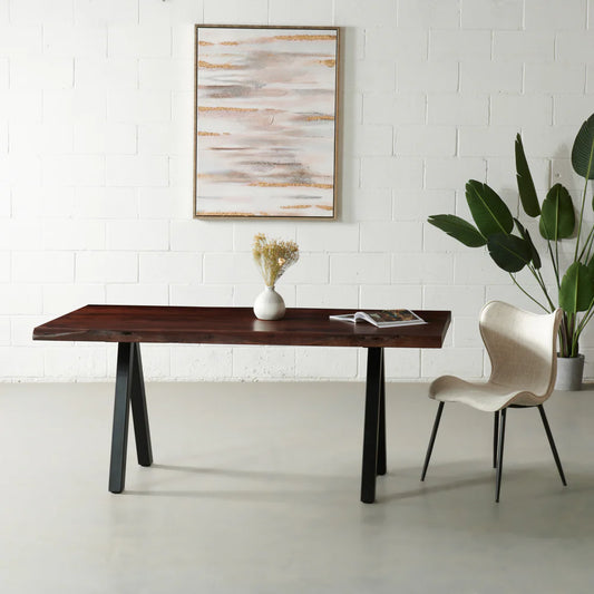 Danton Live edge Dining Table In Walnut Finish