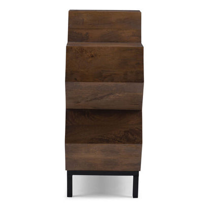 okia solid wood book shelve in brown finish