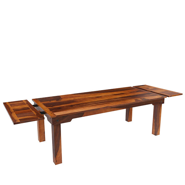 Vinai Extandable Solid Wood Dining Table Set With 8 Chairs In Natural Finish