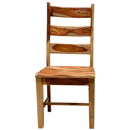 amber solid wood dining chair in natural finish
