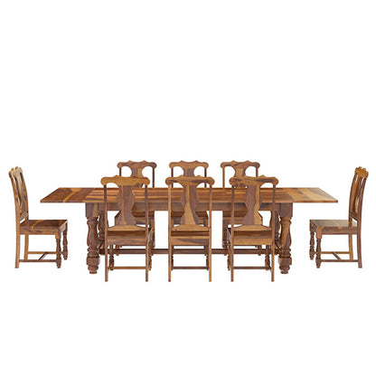 Farmhouse Solid Wood Extandable Dining Table Set In Natural Finish