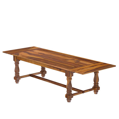 Farmhouse Solid Wood Extandable Dining Table Set In Natural Finish