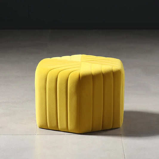 yellow pouffe