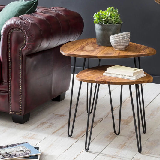 dado solid wood and metal nest of tables