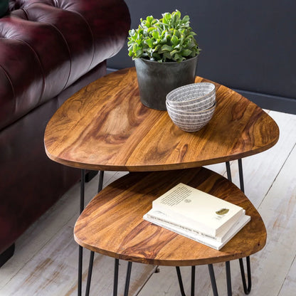 dado solid wood and metal nest of tables