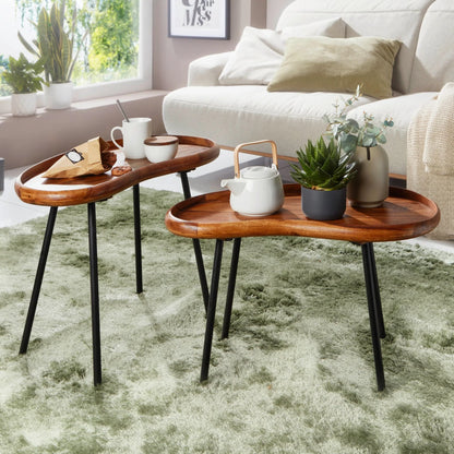 chiron wood and metal nest of tables
